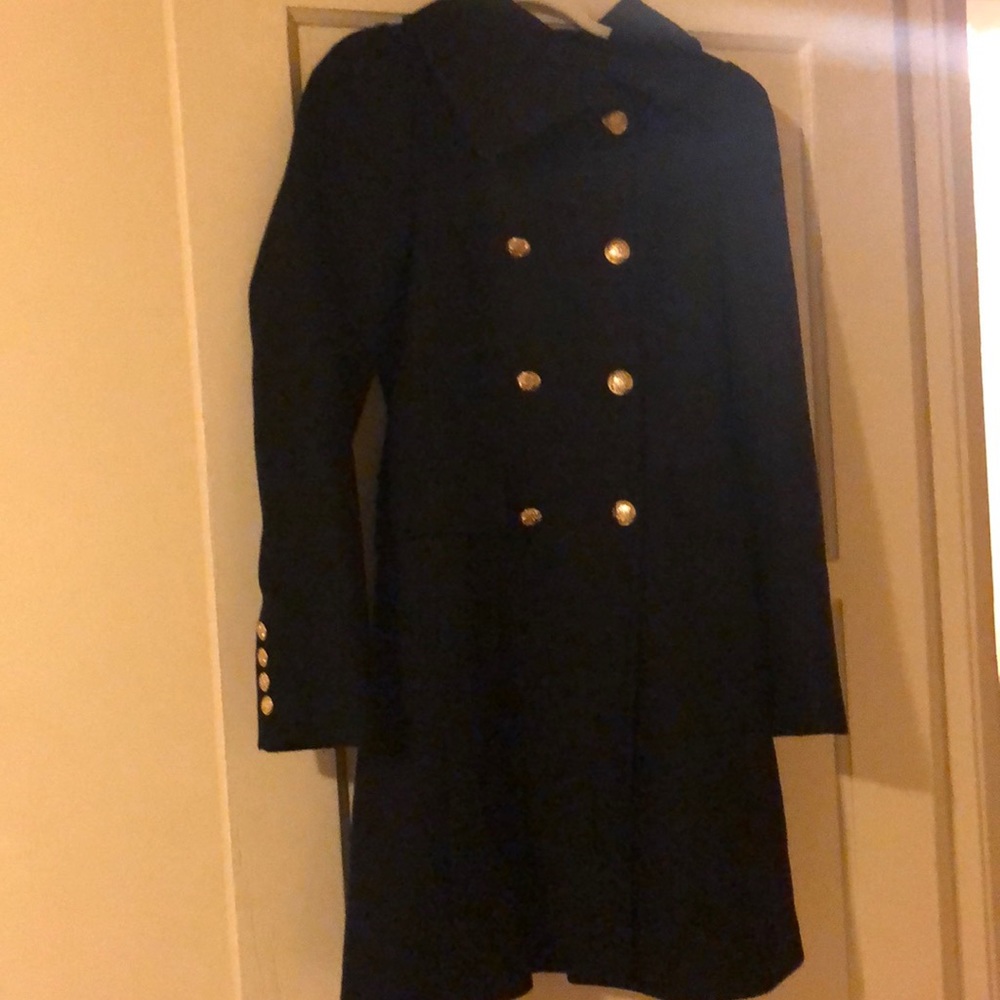 Zara Wool Peacoat (black with gold buttons)